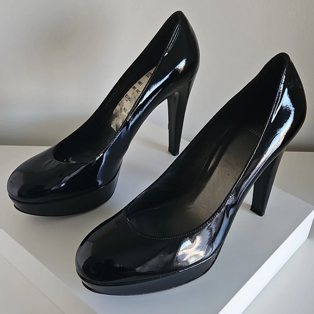 STUART WEITZMAN Elegant Black Women's Patent Leather Heels Size US 9 - Picture 4 of 9